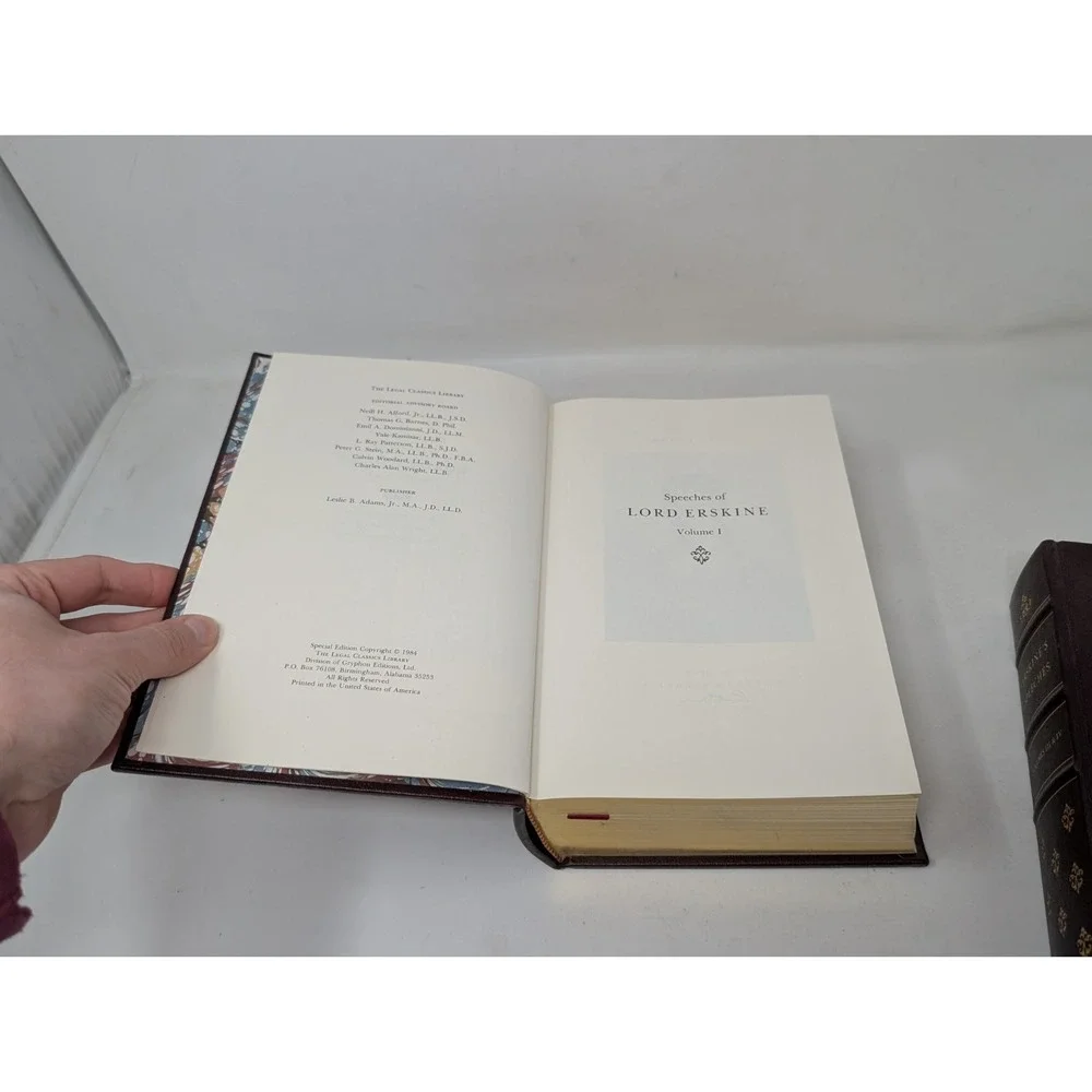 Erskine's Speeches Vol 1, 2, 3, & 4‎ Special Editions Legal Classic Library 1984